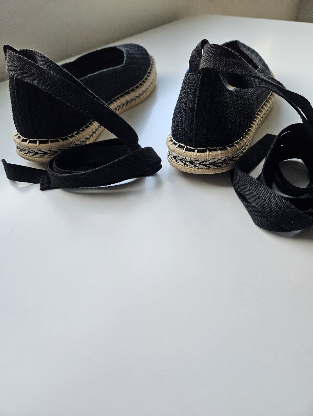 Rothy's Black Knit Ankle Wrap Espedrilles - Picture 5 of 10